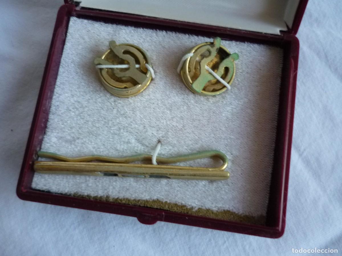 Antig&uuml;edades: Juego de gemelos de clip + pinza de corbata - Foto 5