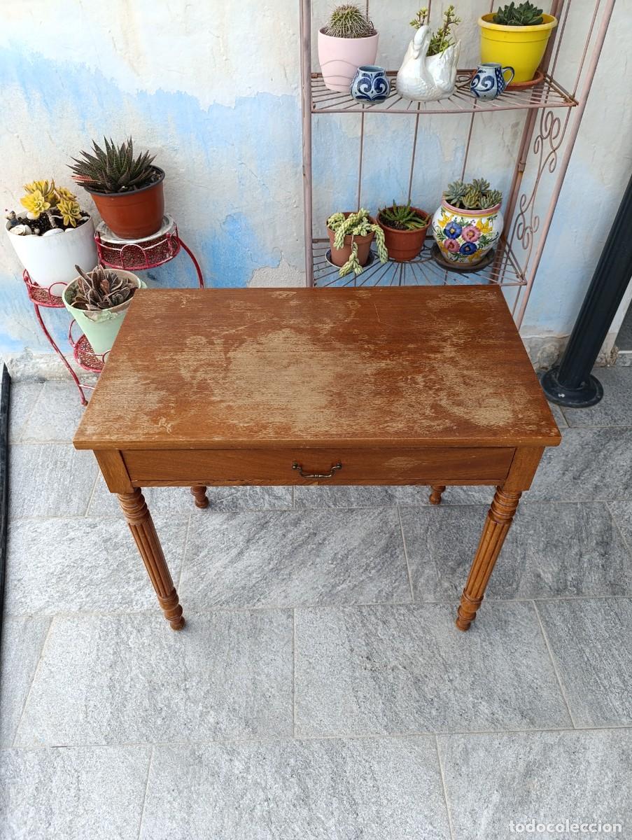 Antig&uuml;edades: Antigua mesa tocinera con 1 cajon largo. - Foto 1