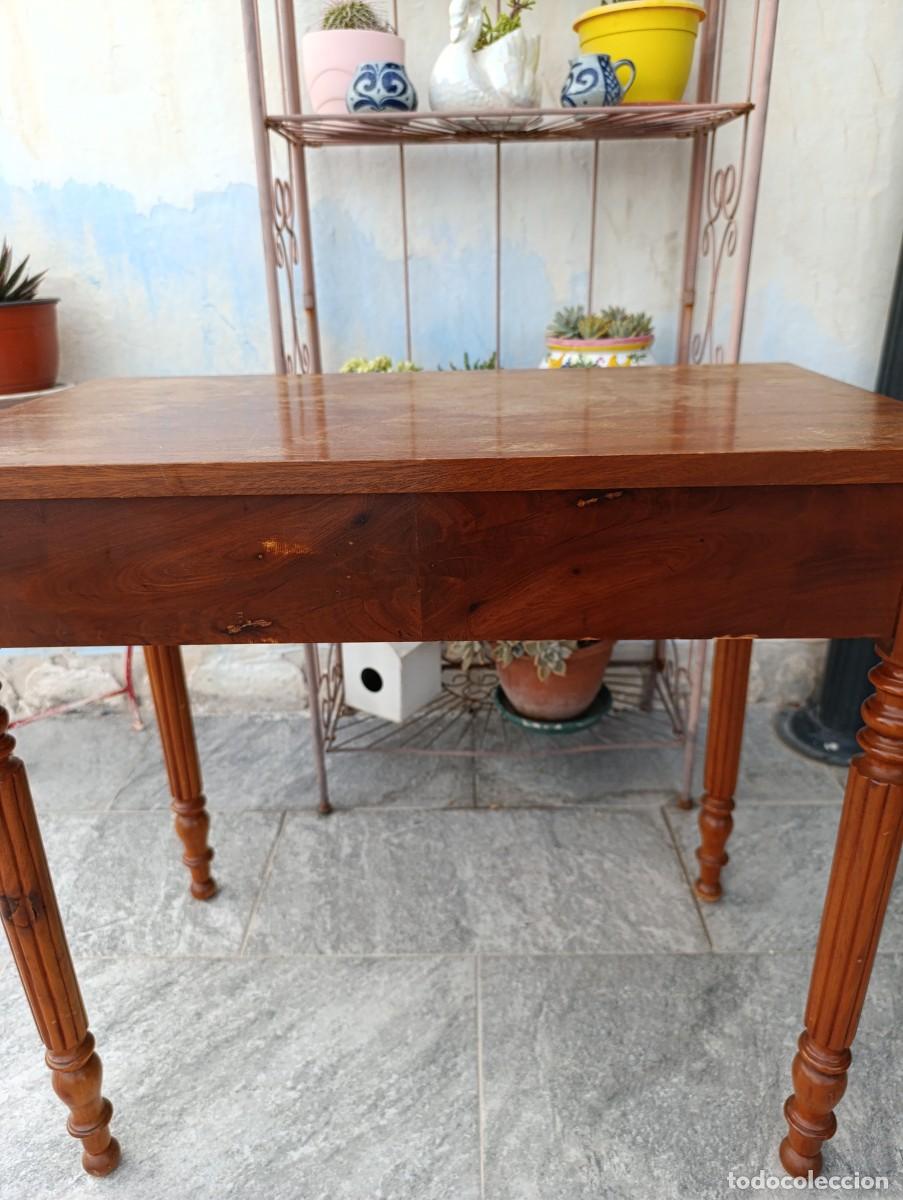 Antig&uuml;edades: Antigua mesa tocinera con 1 cajon largo. - Foto 5