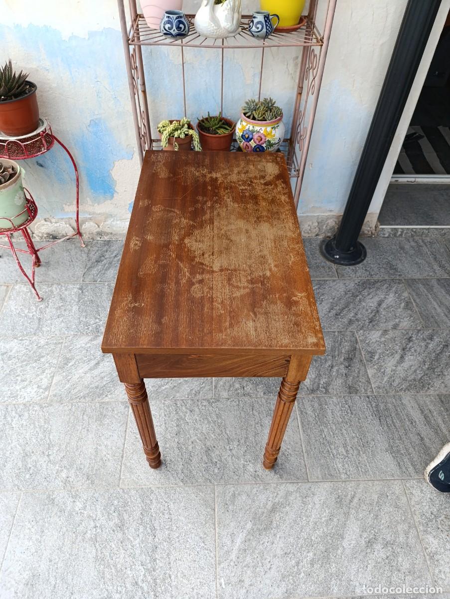 Antig&uuml;edades: Antigua mesa tocinera con 1 cajon largo. - Foto 7