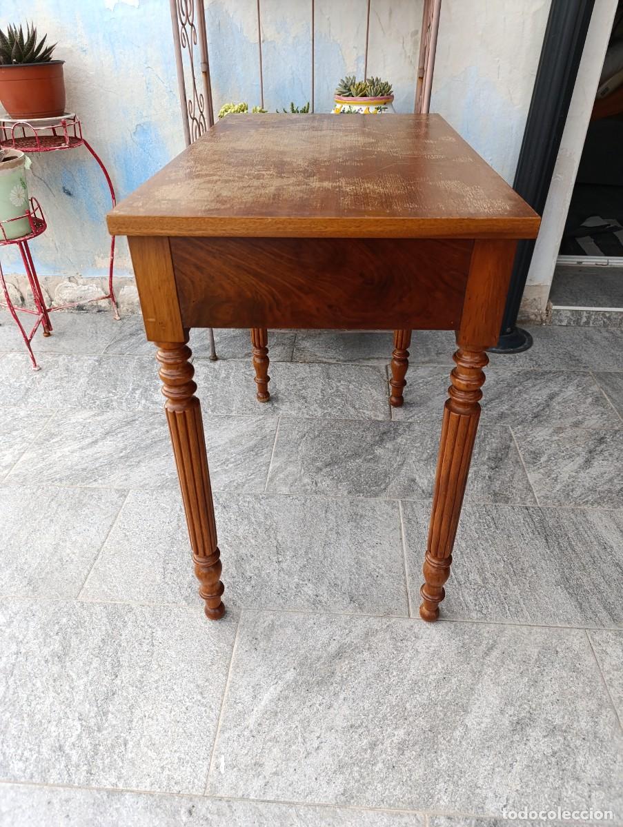 Antig&uuml;edades: Antigua mesa tocinera con 1 cajon largo. - Foto 8