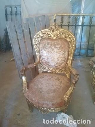 Antig&uuml;edades: Tresillo y butacas Luis XV - Foto 4