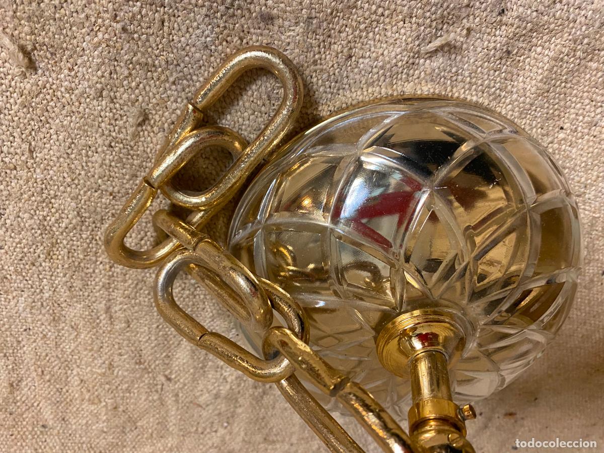 Antig&uuml;edades: plafon para lampara cristal y laton - Foto 3