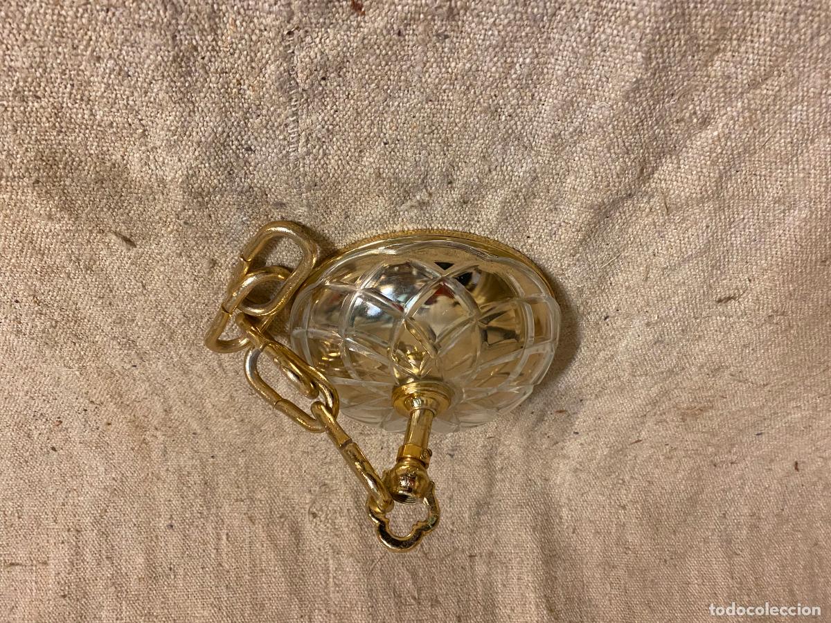 Antig&uuml;edades: plafon para lampara cristal y laton - Foto 4