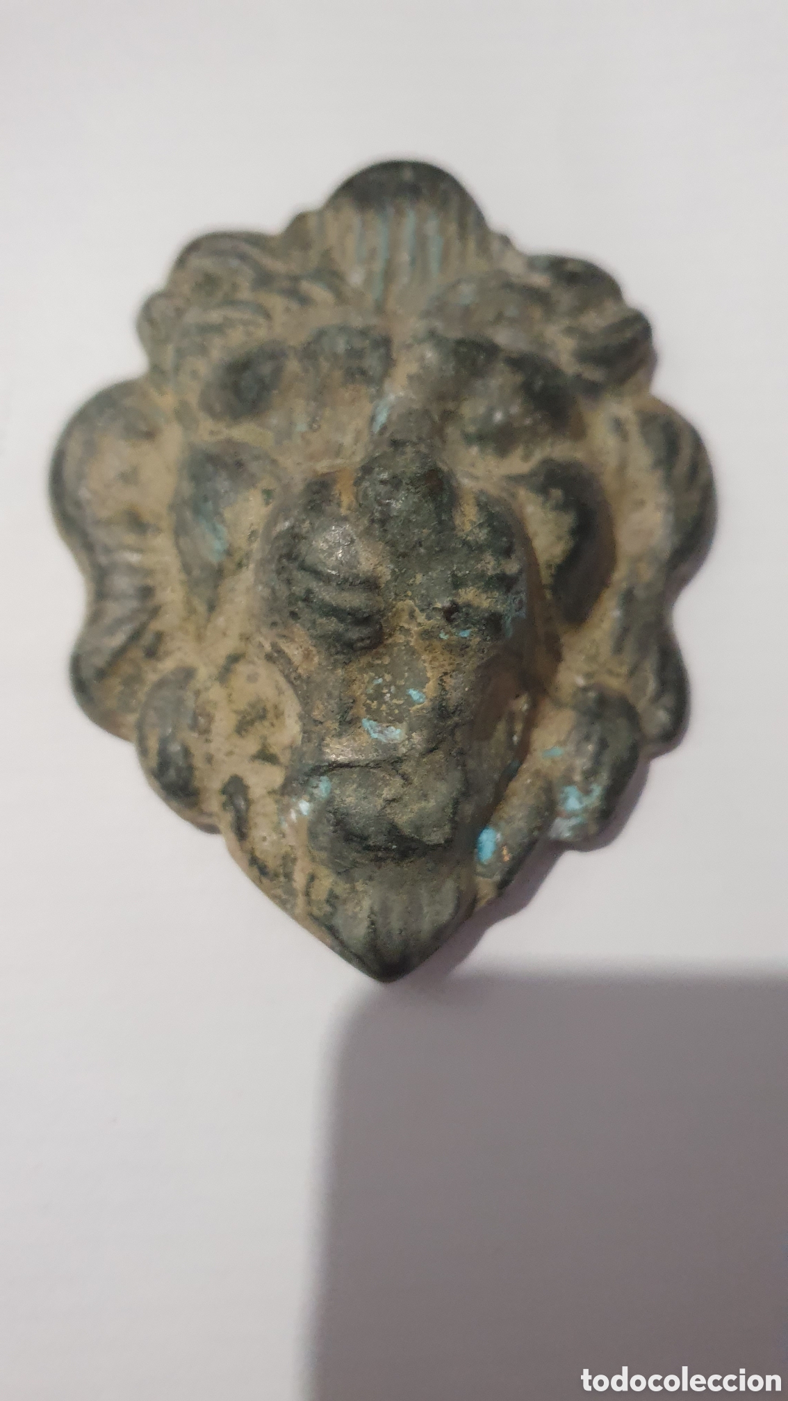 Antig&uuml;edades: Aplique cabeza de le&oacute;n en bronce imperio romano - Foto 1