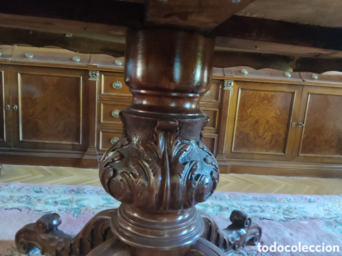 Antig&uuml;edades: Mesa de comedor de anticuario tallada a mano - Foto 7