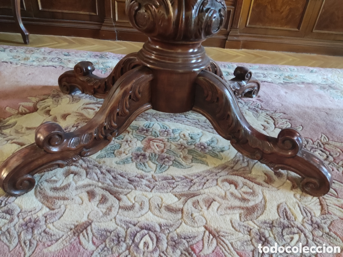 Antig&uuml;edades: Mesa de comedor de anticuario tallada a mano - Foto 8