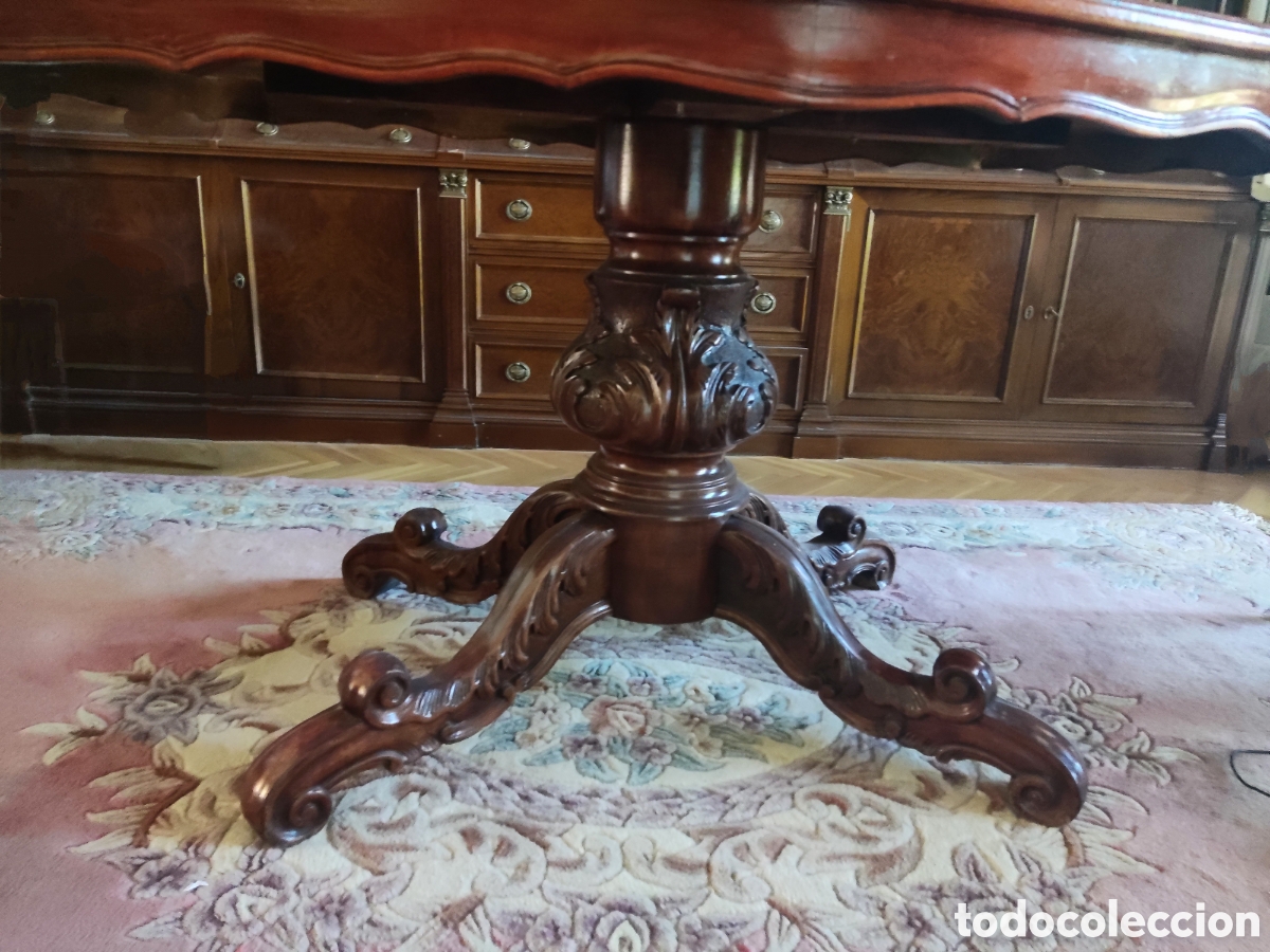 Antig&uuml;edades: Mesa de comedor de anticuario tallada a mano - Foto 9