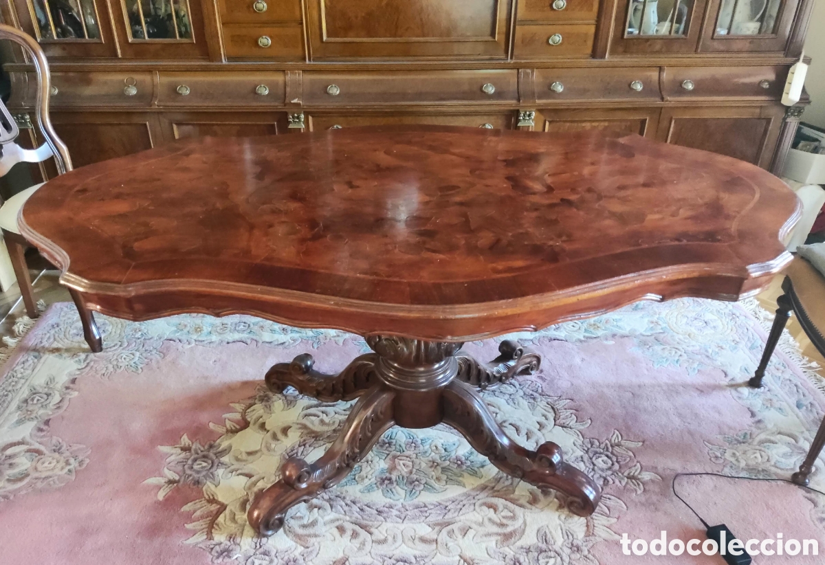 Antig&uuml;edades: Mesa de comedor de anticuario tallada a mano - Foto 1