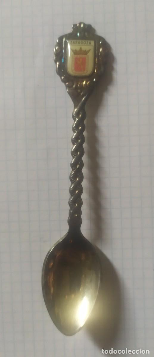 Antig&uuml;edades: Cucharilla de Zaragoza, ba&ntilde;ada en plata - Foto 1