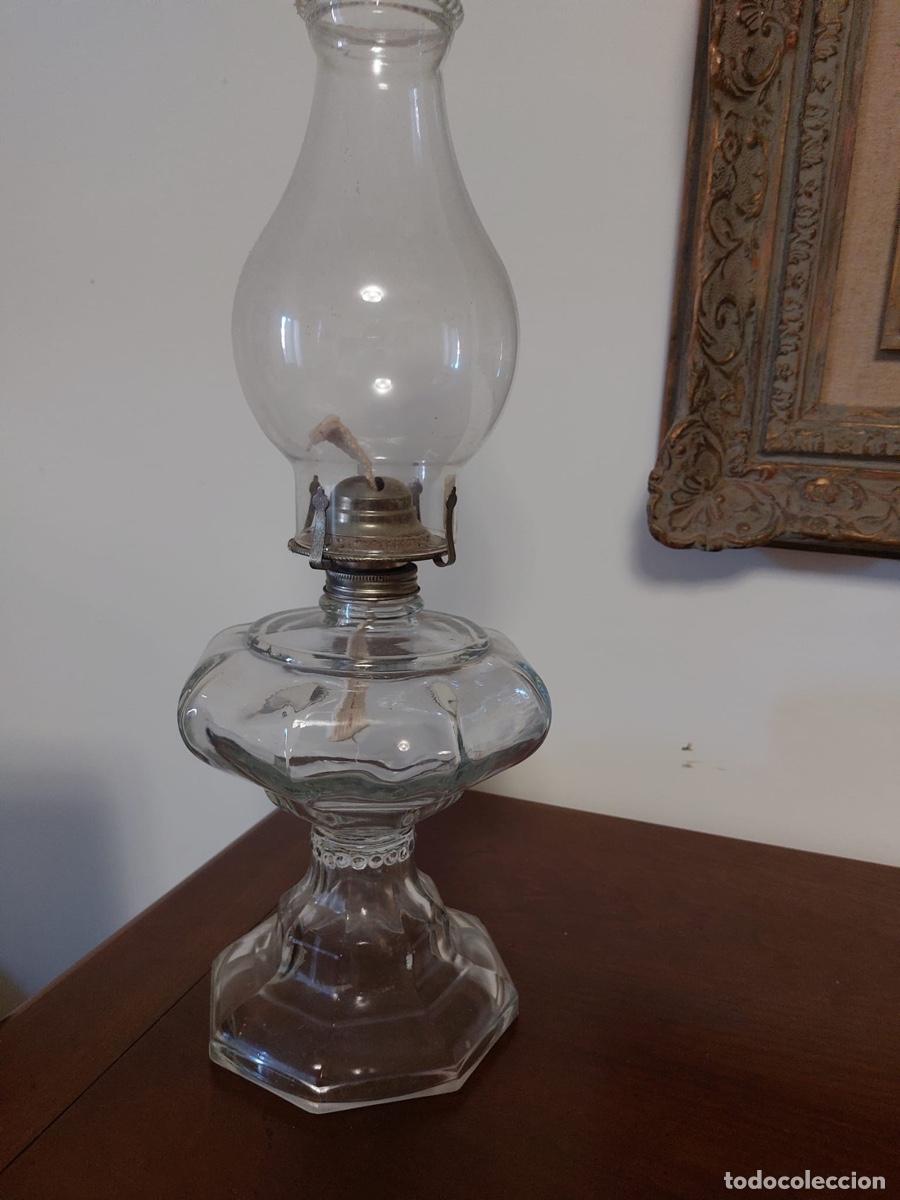 Antig&uuml;edades: LAMAPARA DE ACEITE-QUINQUE DE CRISTAL - Foto 1