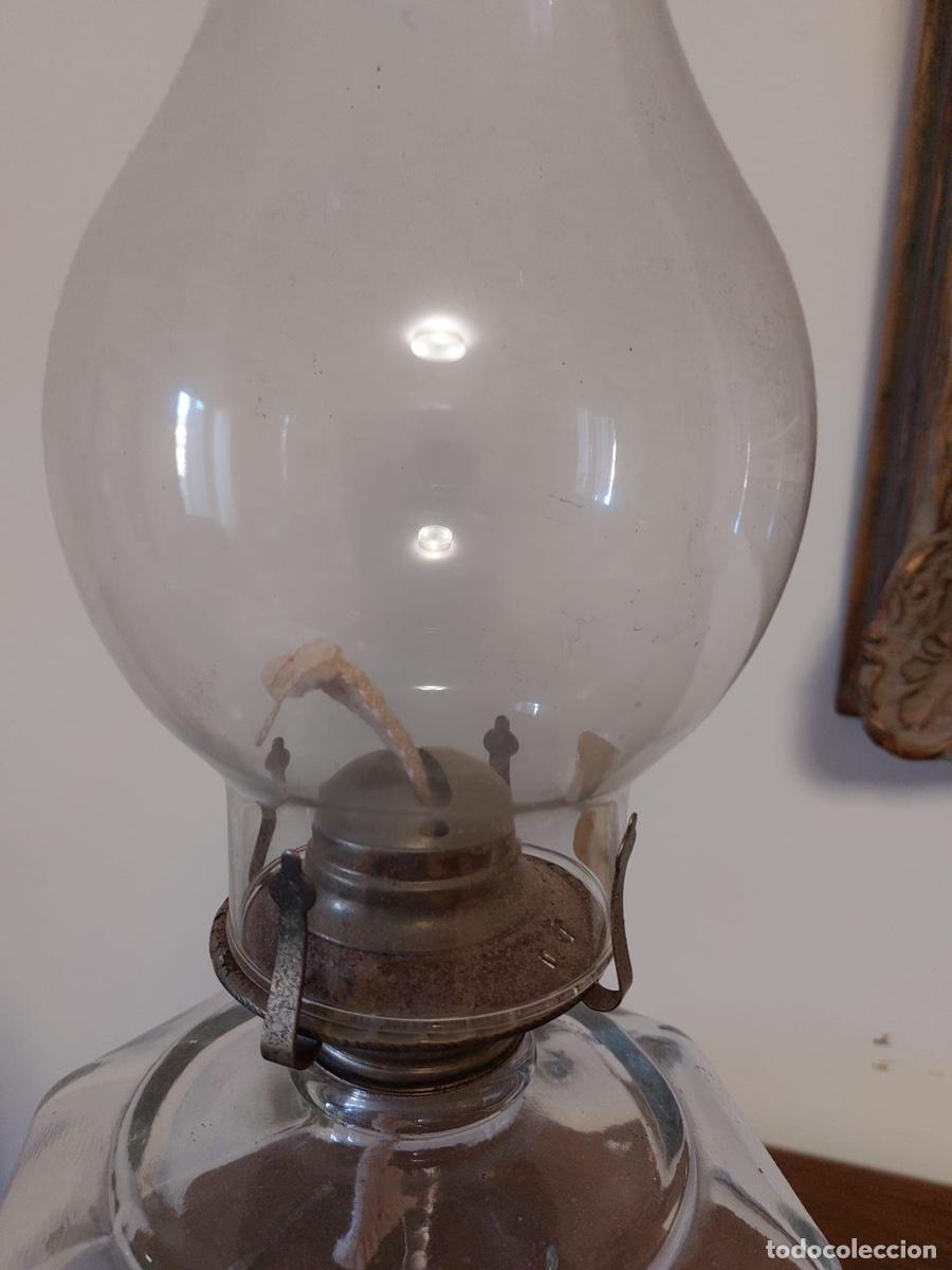Antig&uuml;edades: LAMAPARA DE ACEITE-QUINQUE DE CRISTAL - Foto 2