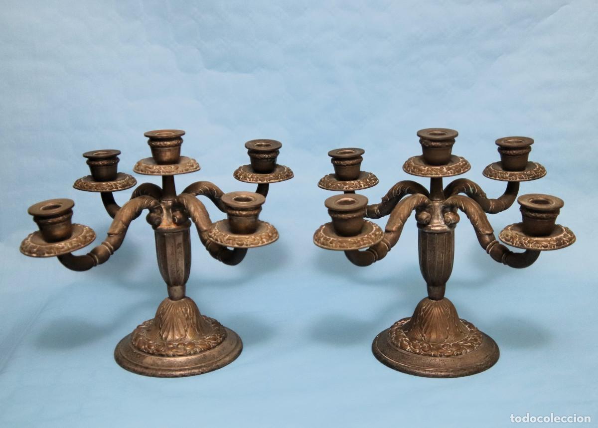 Antig&uuml;edades: PAREJA CANDELABROS ANTIGUOS - Foto 2