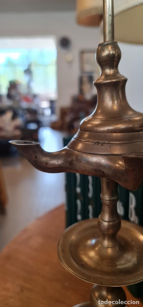 Antig&uuml;edades: Lampara de aceite de 4 bocas - Foto 4