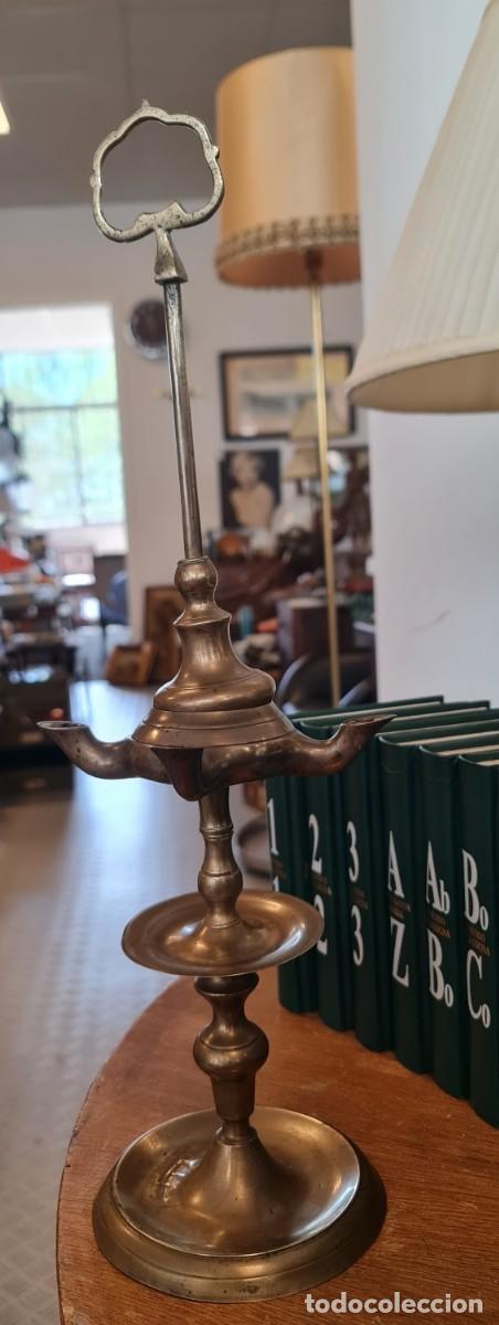 Antig&uuml;edades: Lampara de aceite de 4 bocas - Foto 7