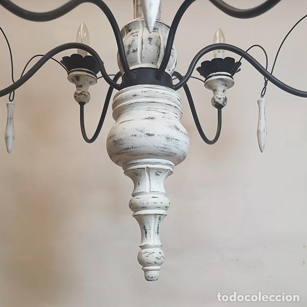 Antig&uuml;edades: L&aacute;mpara Techo Blanca y negra - Foto 6