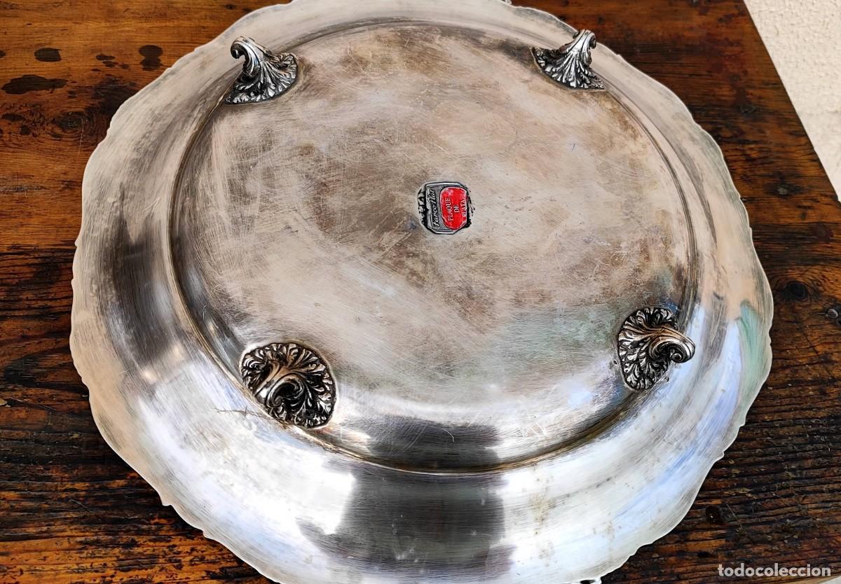 Antig&uuml;edades: Gran sopera con bandeja en metal plateado - Foto 8