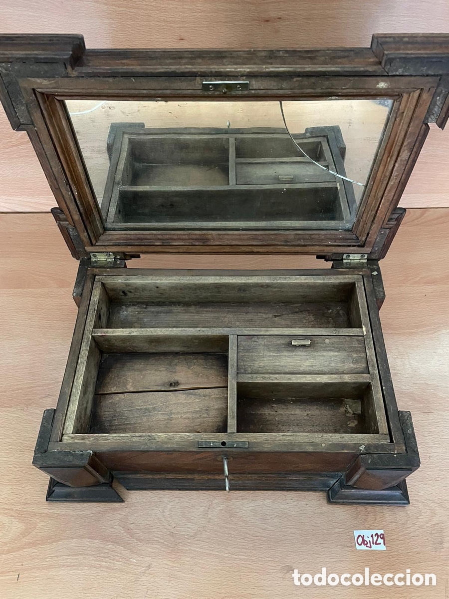 Antig&uuml;edades: Caja de joyero madera antigua - Foto 5
