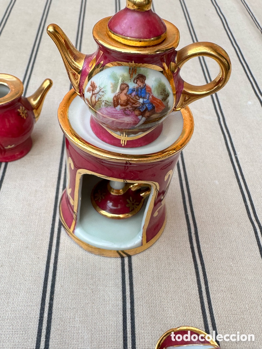 Antig&uuml;edades: JUEGO CAF&Eacute; MINIATURA LIMOGES - Foto 7