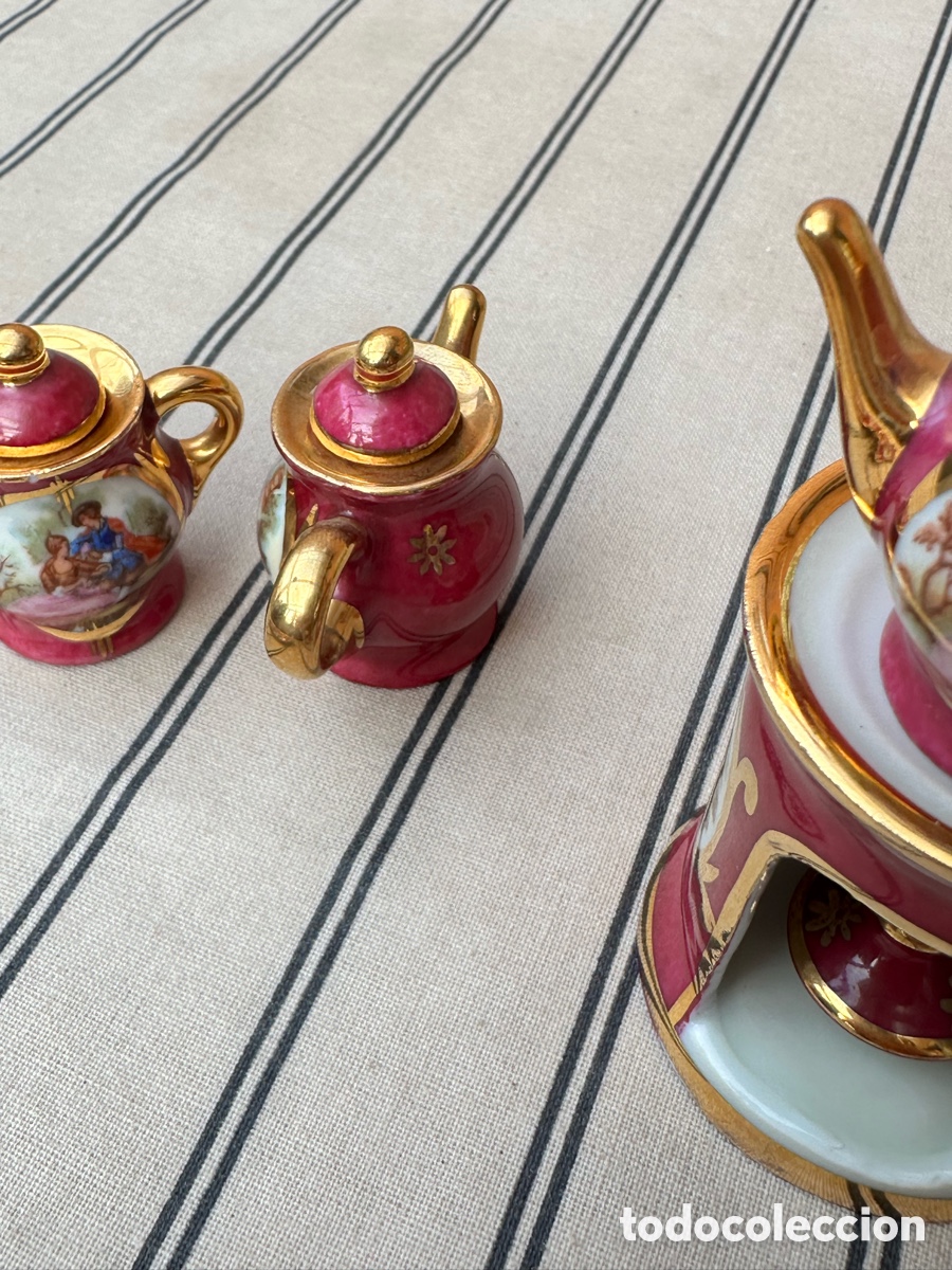 Antig&uuml;edades: JUEGO CAF&Eacute; MINIATURA LIMOGES - Foto 9