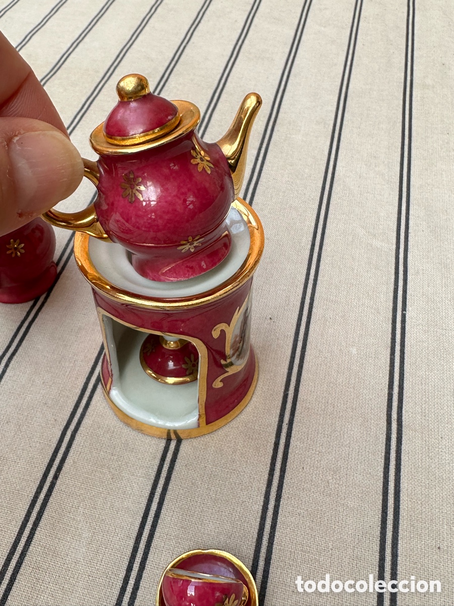 Antig&uuml;edades: JUEGO CAF&Eacute; MINIATURA LIMOGES - Foto 11