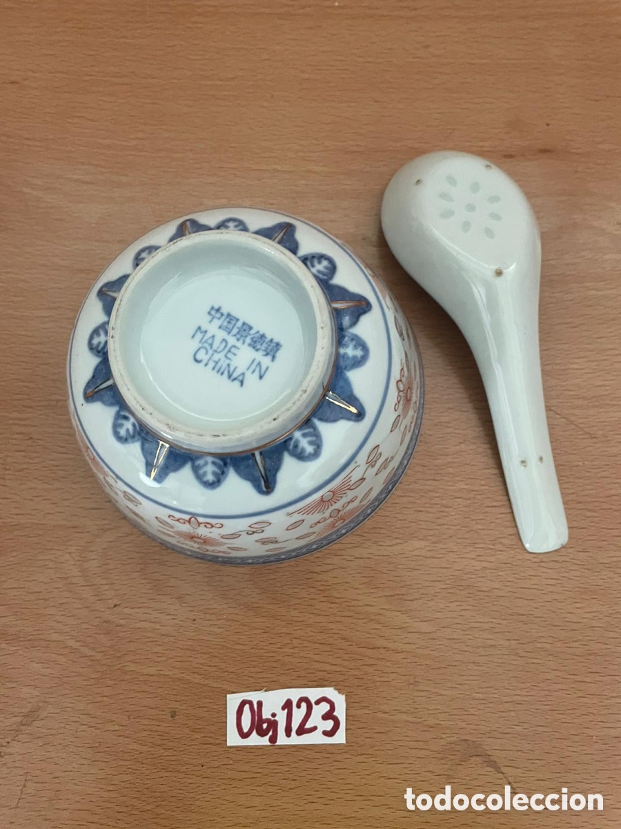 Antig&uuml;edades: Cuenco y cuchara de porcelana china - Foto 2
