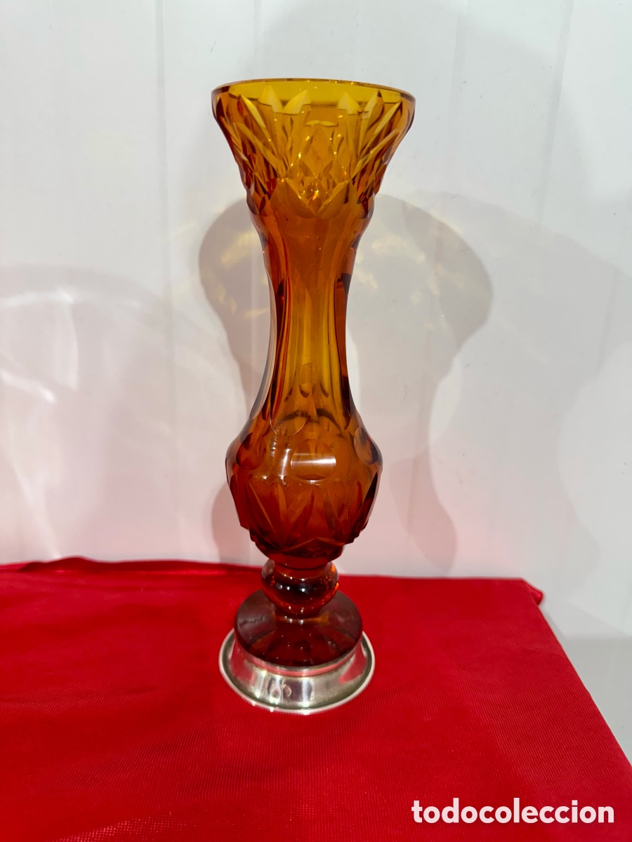 Antig&uuml;edades: - VIOLETERO DE CRISTAL Y PLATA - Foto 1