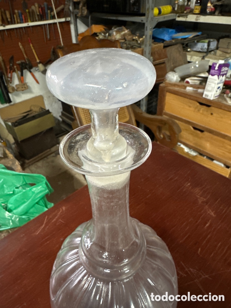 Antig&uuml;edades: Botella de cristal tallado - Foto 2