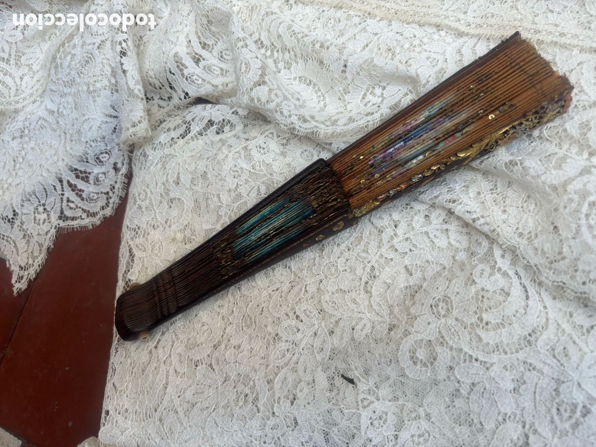 Antig&uuml;edades: BELL&Iacute;SIMO ABANICO ANTIGUO - Foto 4