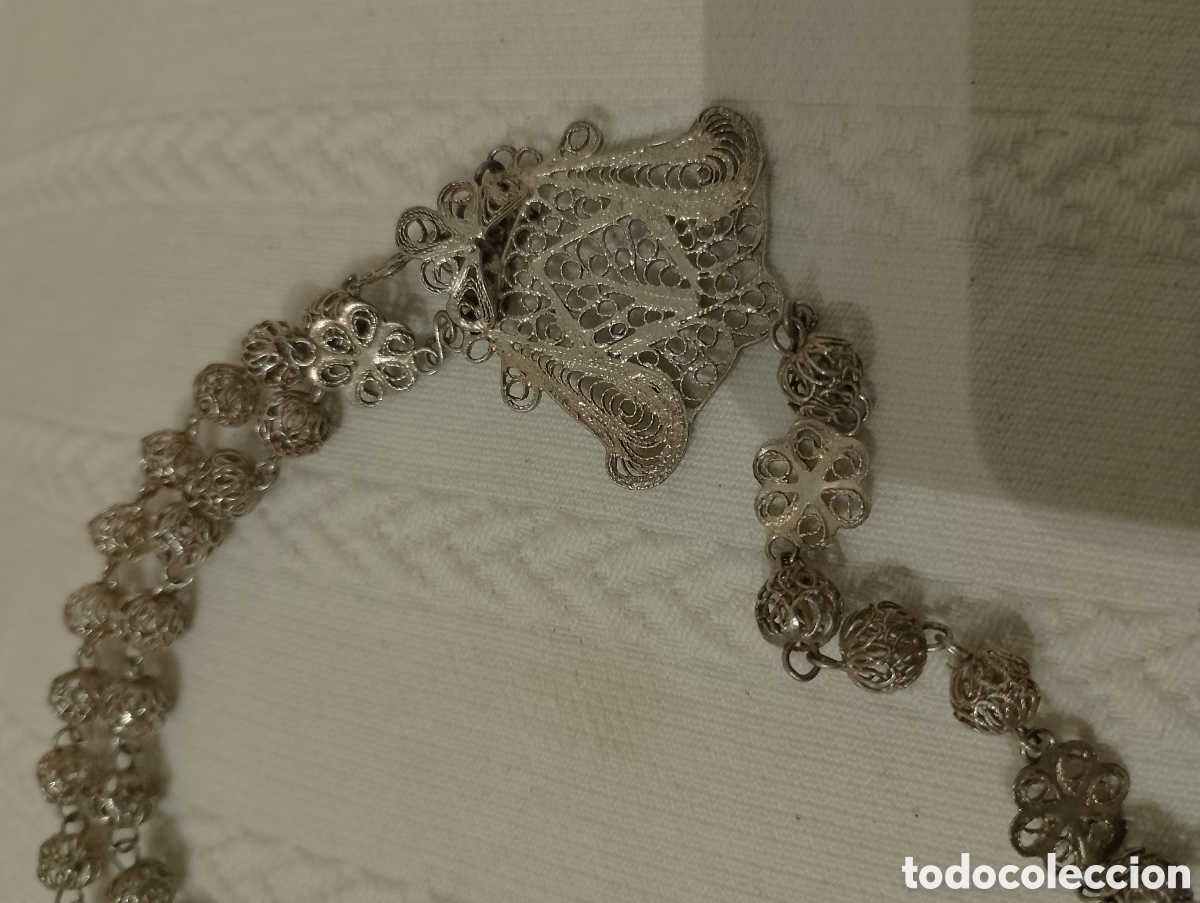 Antig&uuml;edades: Rosario de filigrana de plata - Foto 3