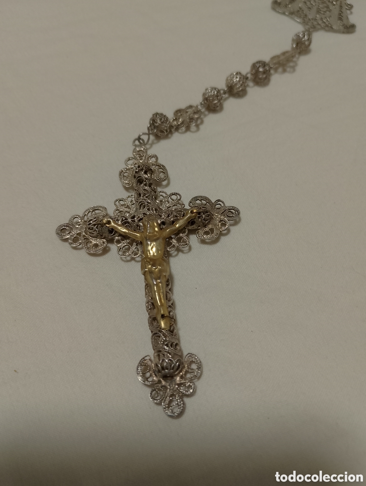 Antig&uuml;edades: Rosario de filigrana de plata - Foto 4