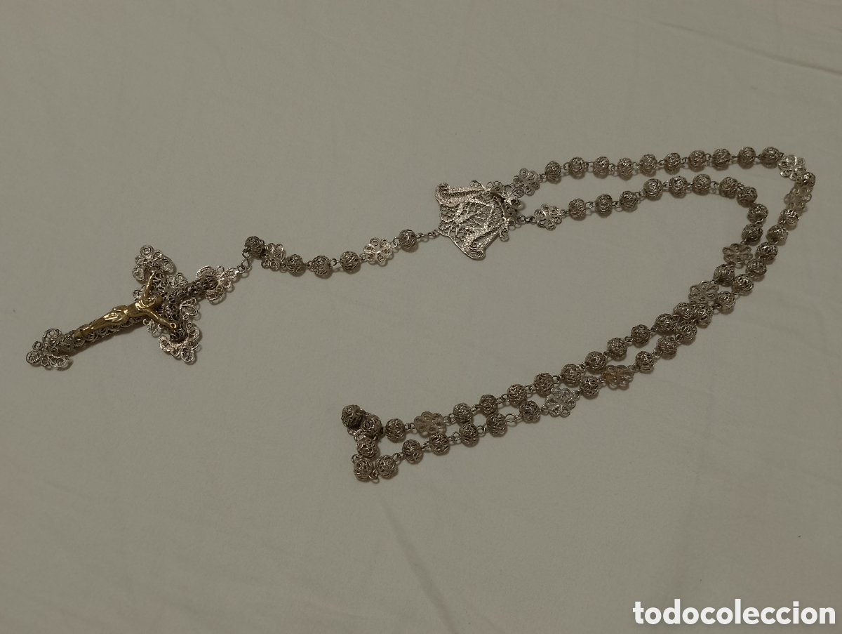 Antig&uuml;edades: Rosario de filigrana de plata - Foto 5