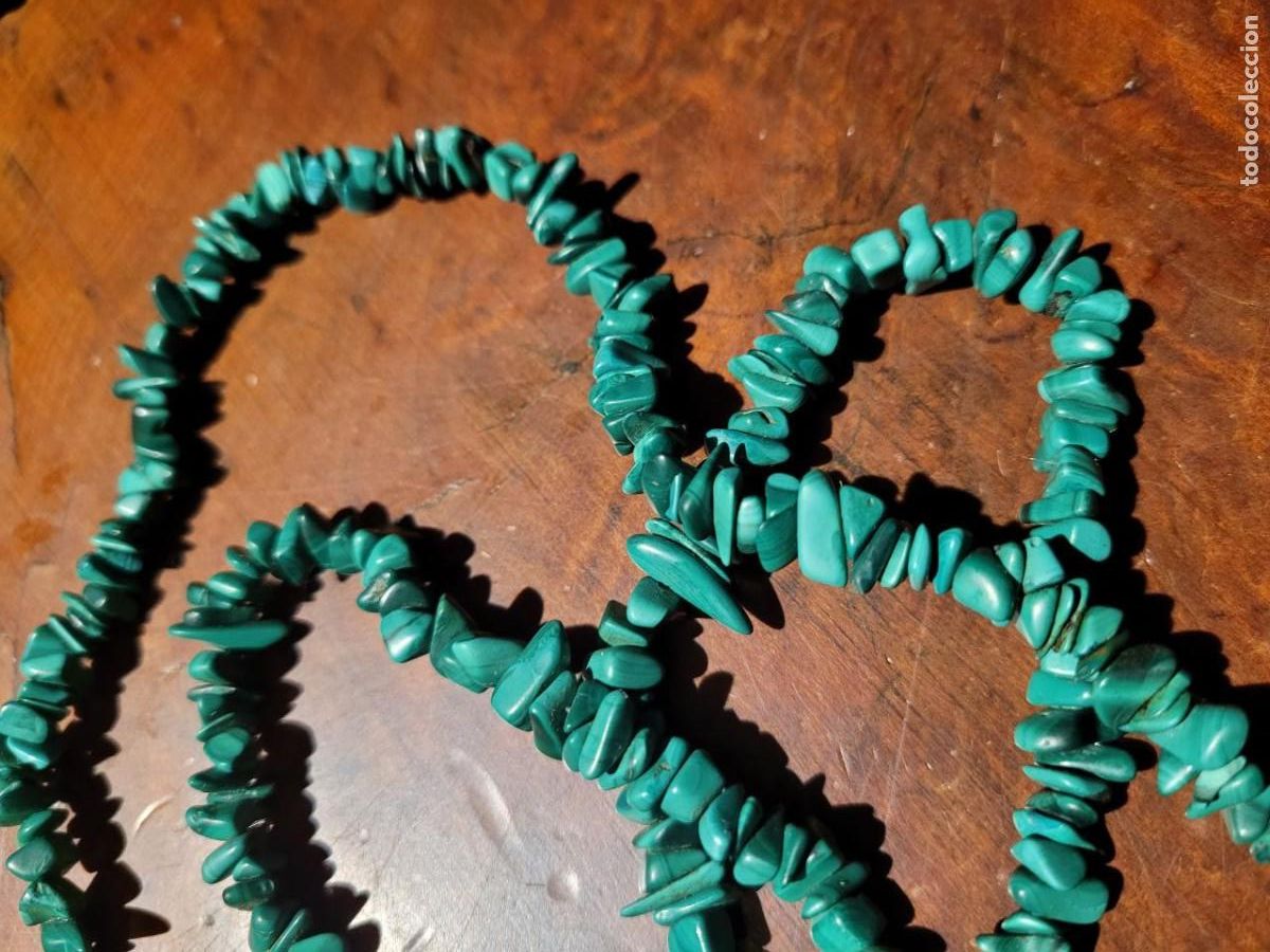 Antig&uuml;edades: COLLAR DE PIEDRAS VERDES 90 CM - Foto 4