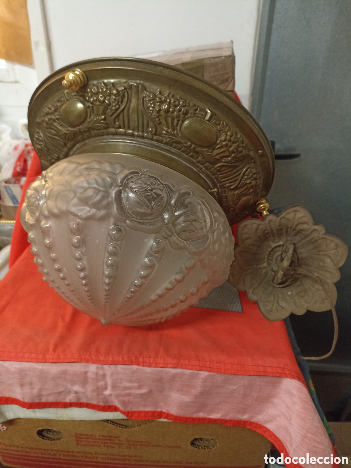Antig&uuml;edades: Lampara antigua de lat&oacute;n. - Foto 1
