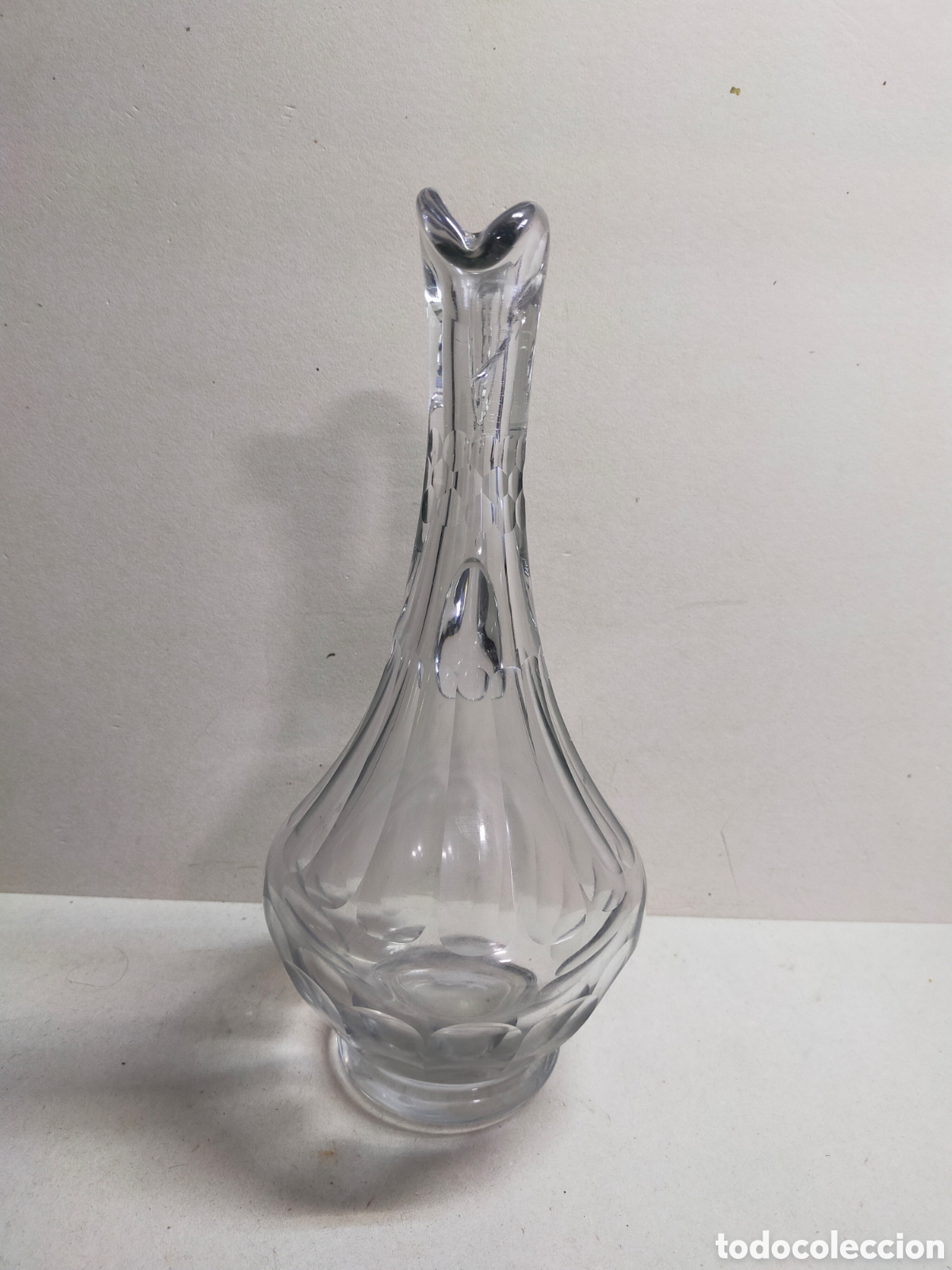 Antig&uuml;edades: JARRA DE CRISTAL. TALLADA CON 1 ASA. - Foto 2