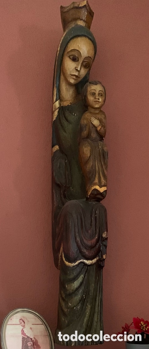 Antig&uuml;edades: Talla virgen en madera - Foto 1