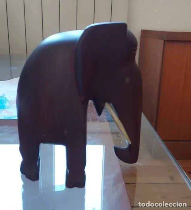Antig&uuml;edades: FIGURA ELEFANTE DE MADERA - Foto 2