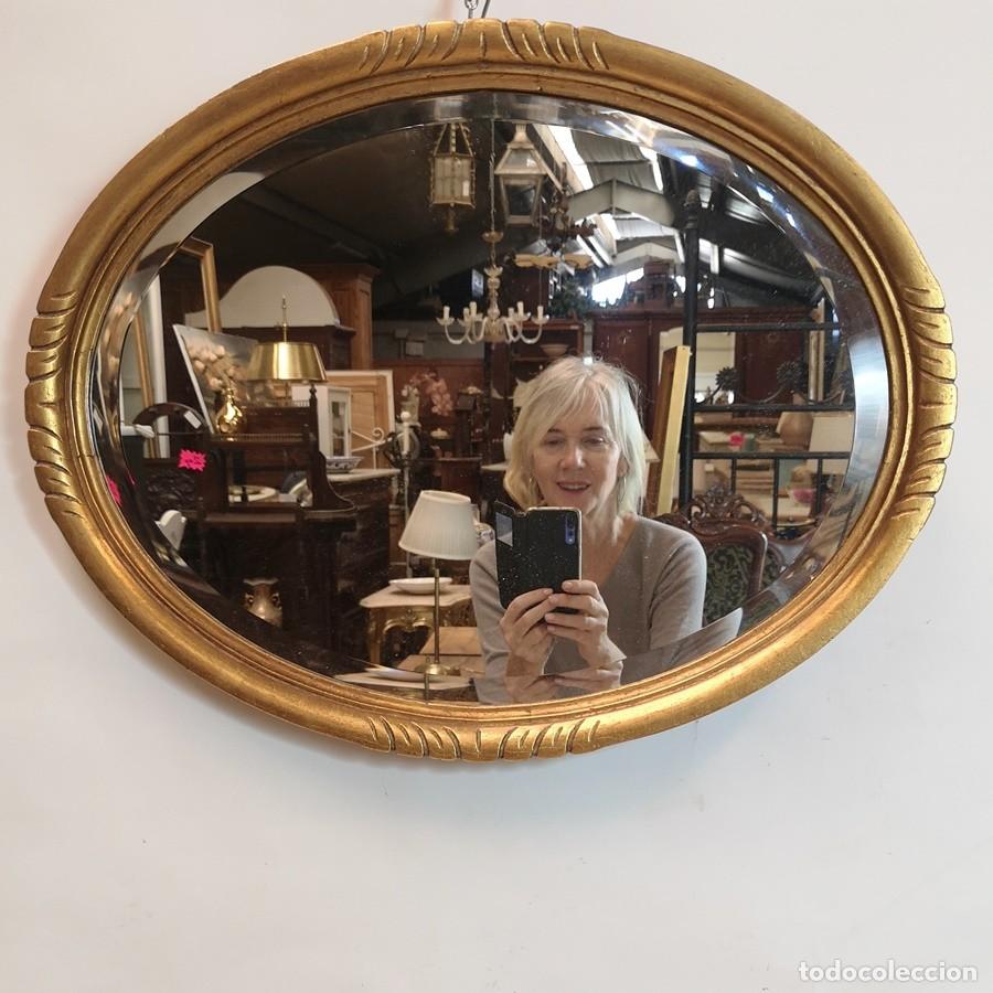 Antig&uuml;edades: Espejo Oval con Pan de Oro - Foto 1