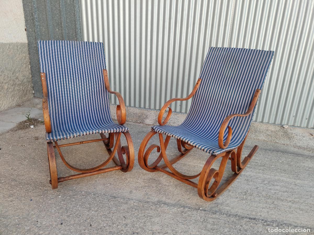Antig&uuml;edades: pareja de mecedoras vintage - Foto 2
