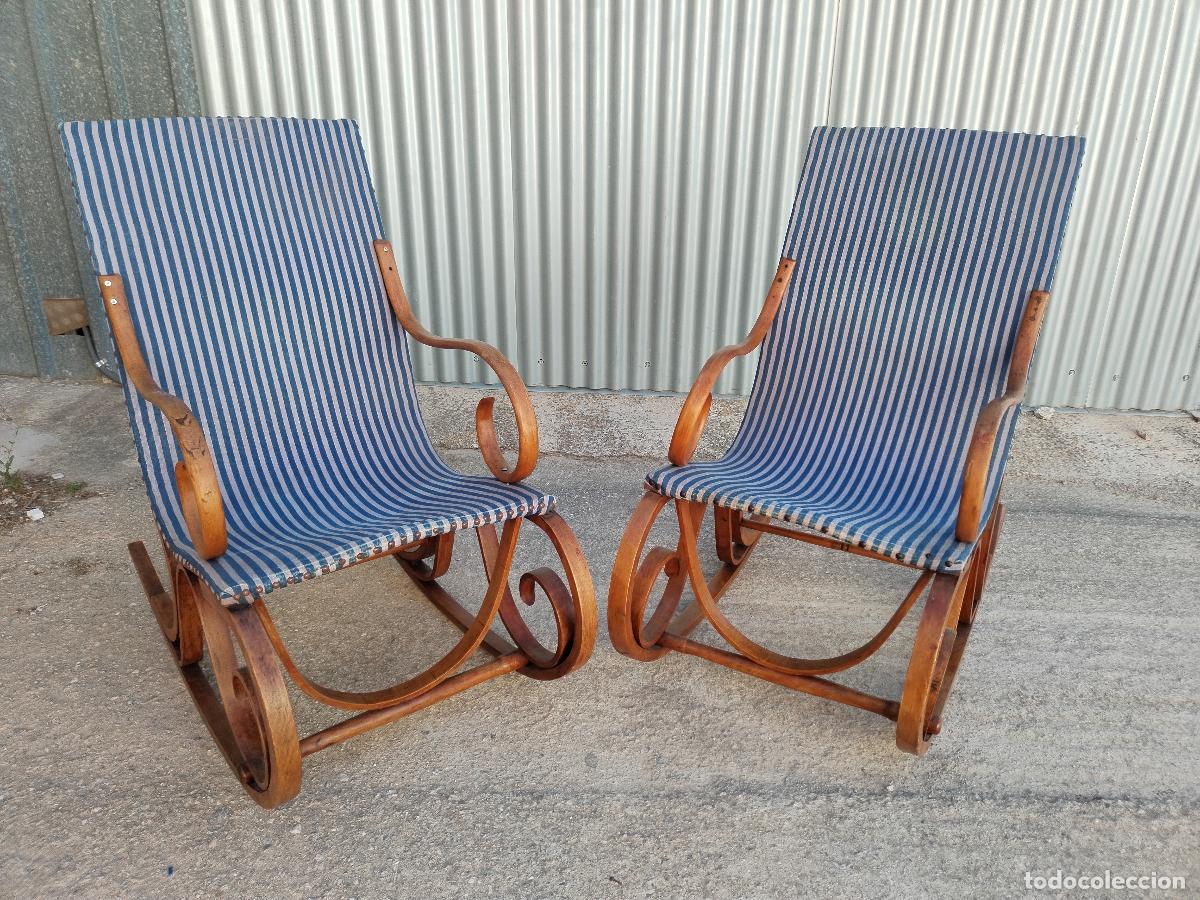 Antig&uuml;edades: pareja de mecedoras vintage - Foto 3