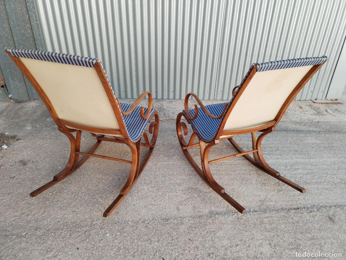 Antig&uuml;edades: pareja de mecedoras vintage - Foto 4