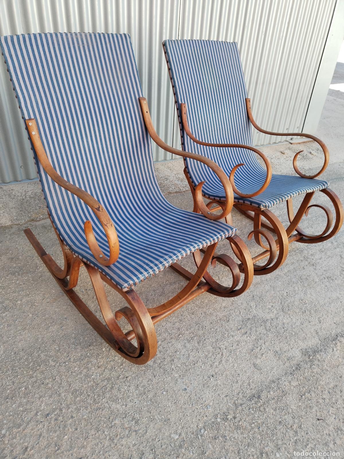 Antig&uuml;edades: pareja de mecedoras vintage - Foto 6