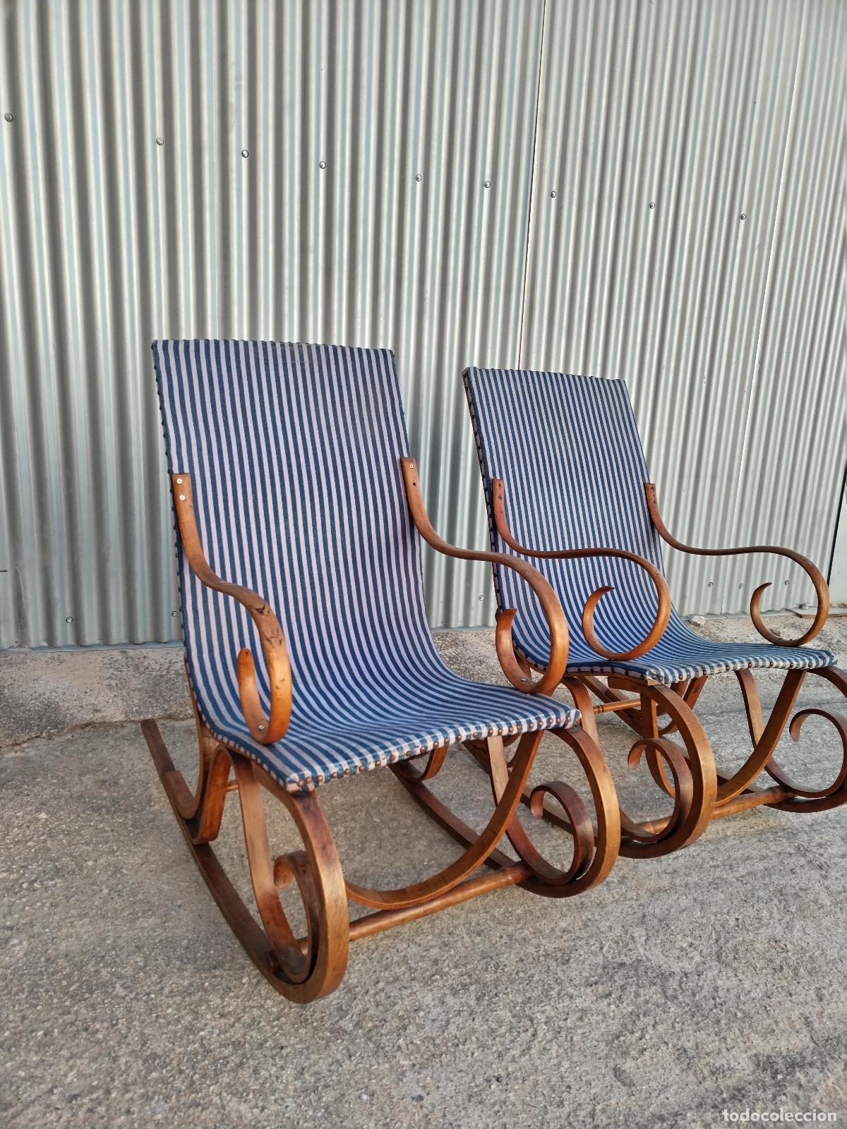 Antig&uuml;edades: pareja de mecedoras vintage - Foto 7