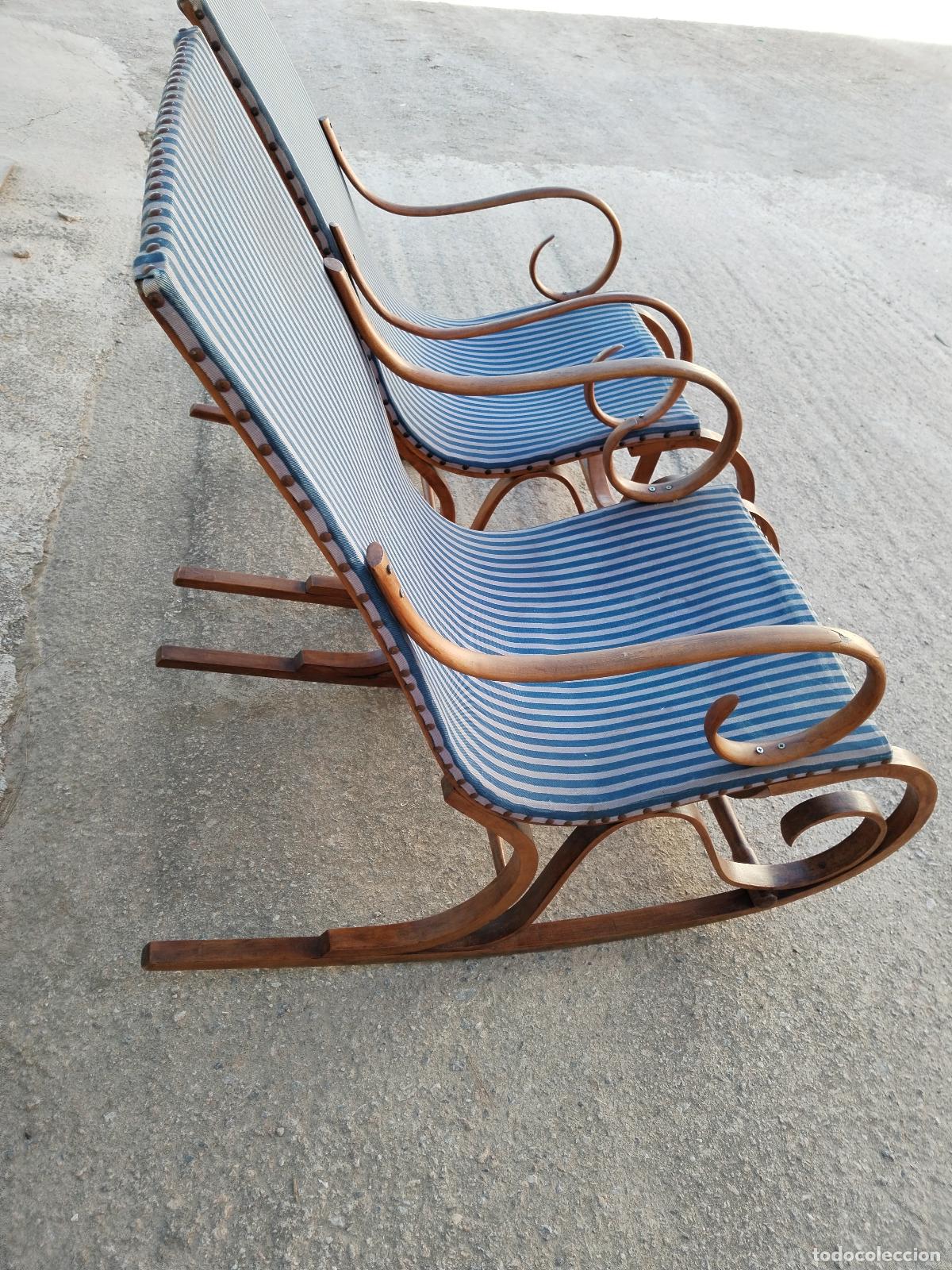 Antig&uuml;edades: pareja de mecedoras vintage - Foto 11