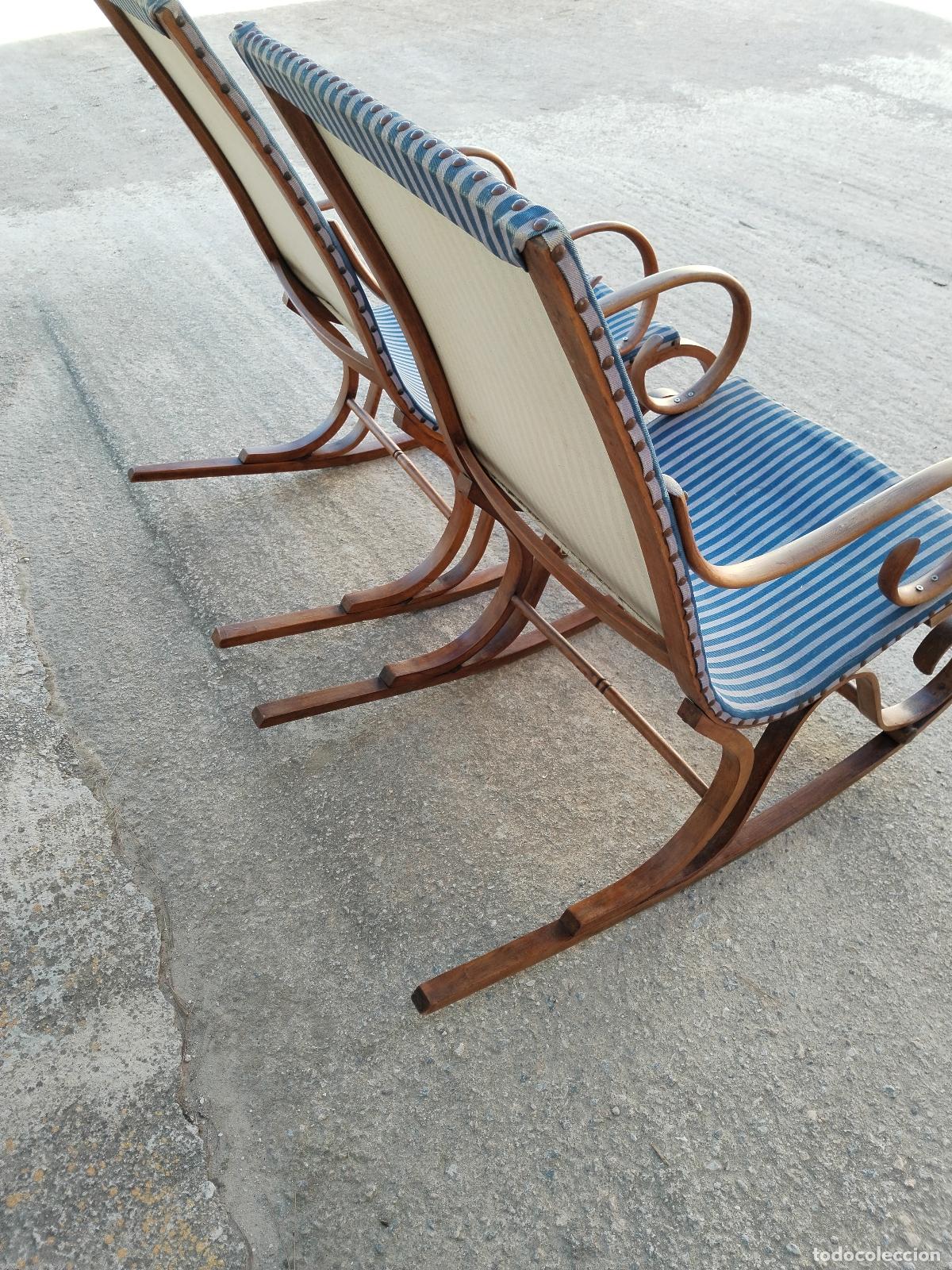 Antig&uuml;edades: pareja de mecedoras vintage - Foto 12