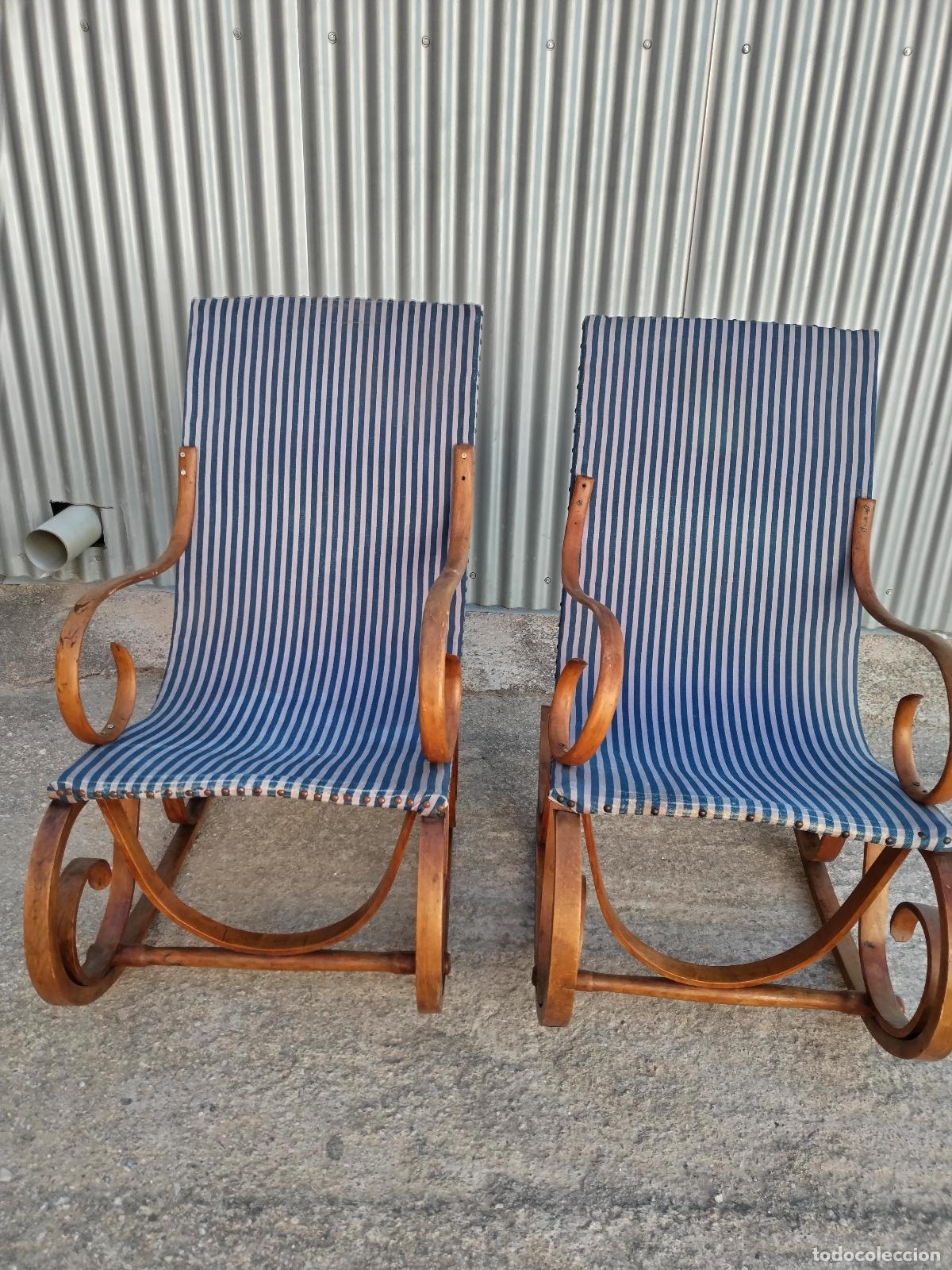 Antig&uuml;edades: pareja de mecedoras vintage - Foto 15