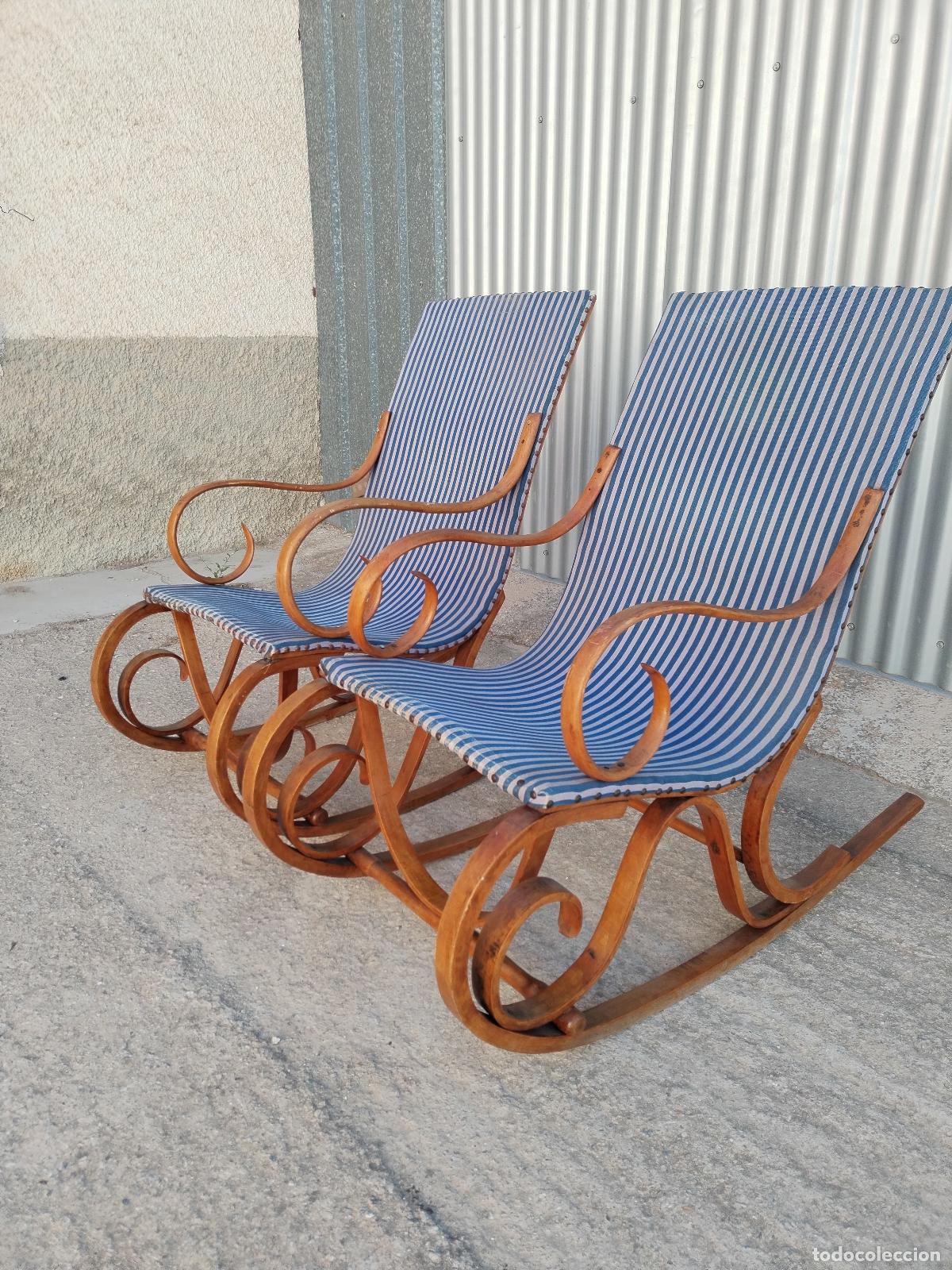 Antig&uuml;edades: pareja de mecedoras vintage - Foto 16