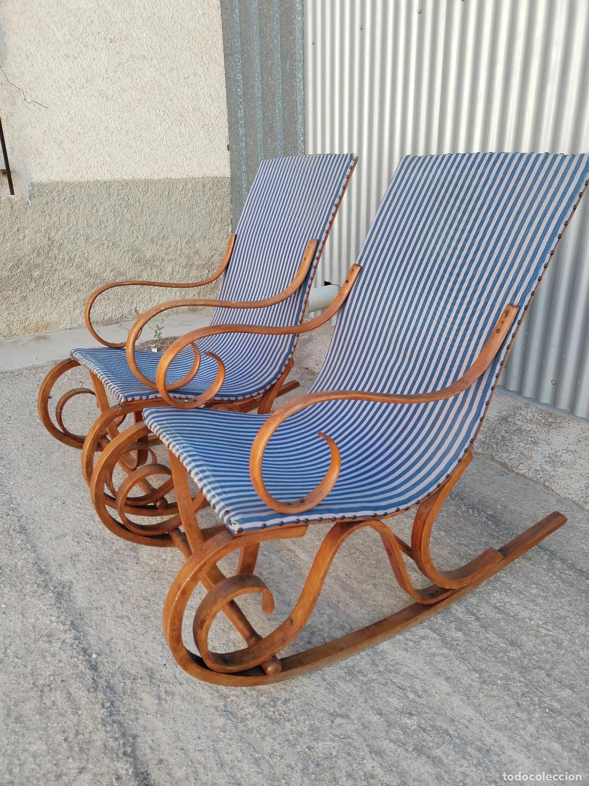 Antig&uuml;edades: pareja de mecedoras vintage - Foto 18