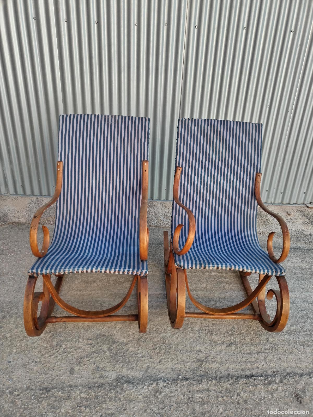 Antig&uuml;edades: pareja de mecedoras vintage - Foto 19