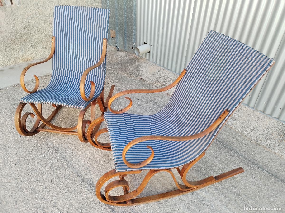 Antig&uuml;edades: pareja de mecedoras vintage - Foto 1